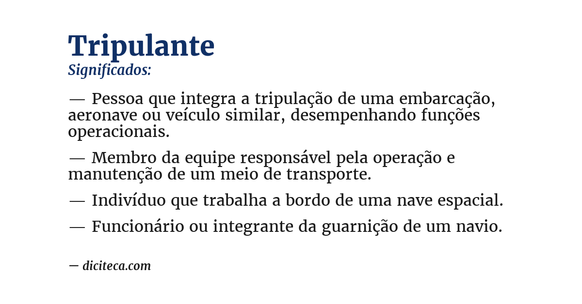 Significado de tripulante