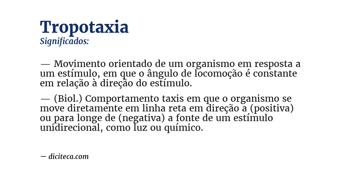 Significado de tropotaxia