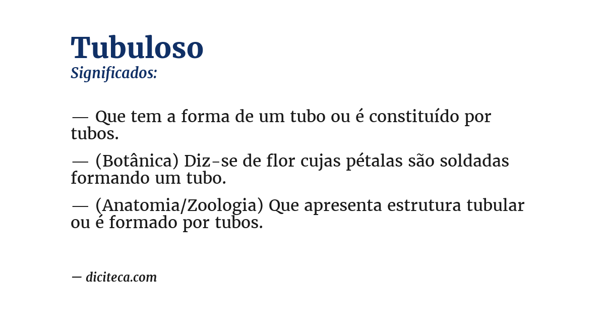 Significado de tubuloso