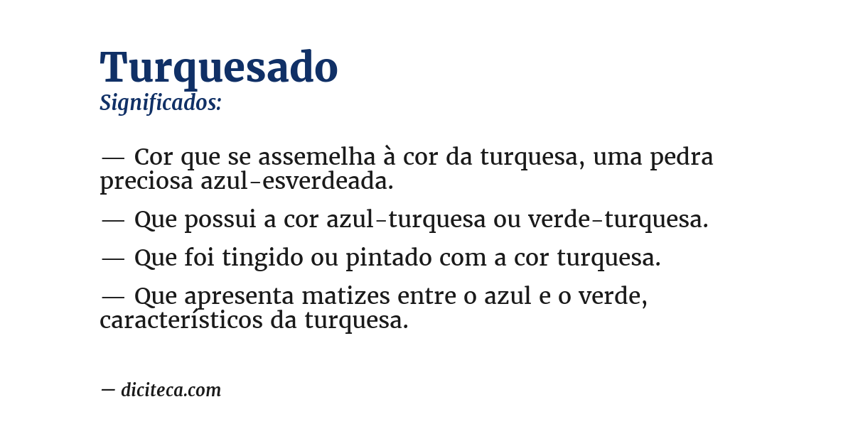 Significado de turquesado