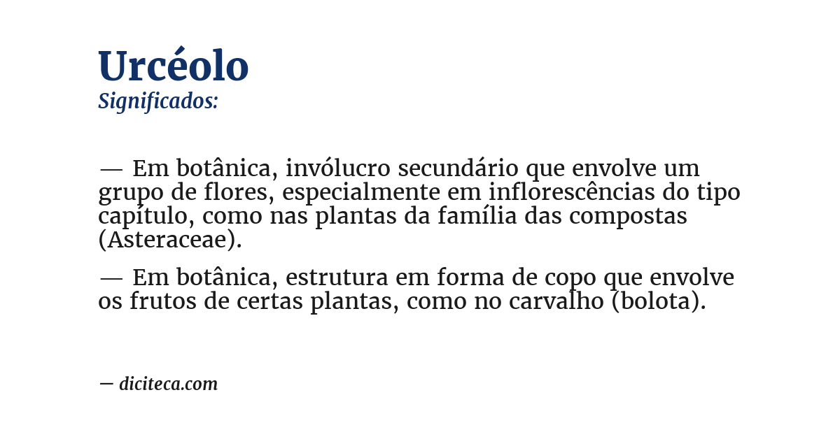 Significado de urcéolo