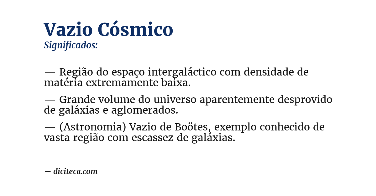 Significado de vazio cósmico