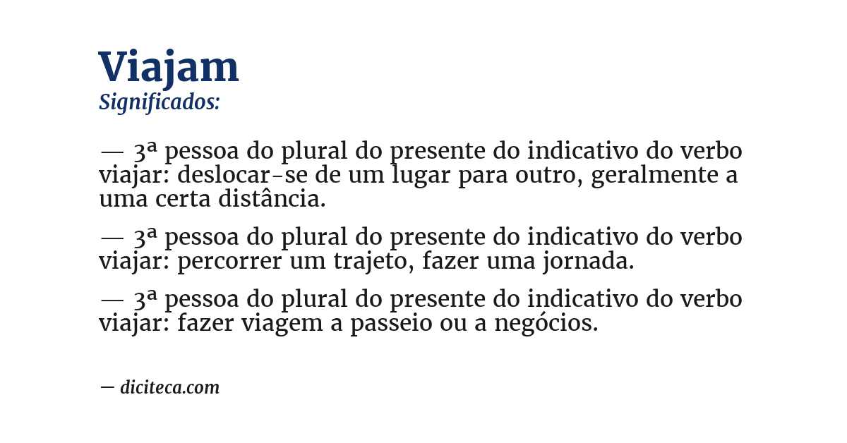 Significado de viajam