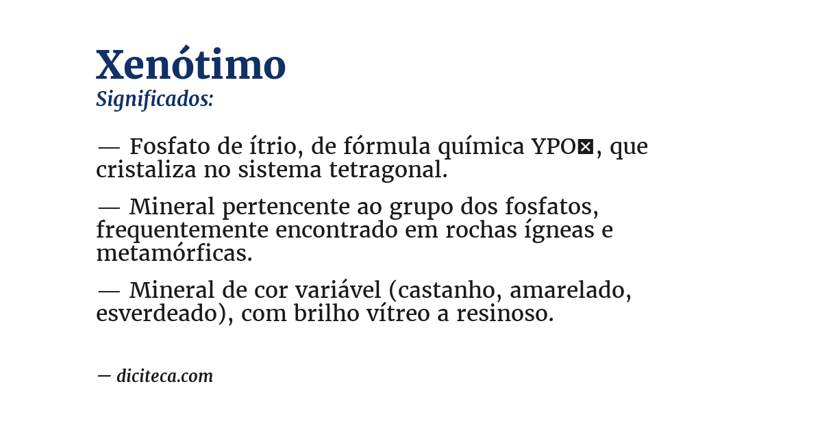 Significado de xenótimo