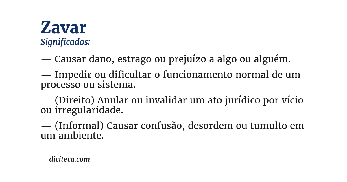 Significado de zavar