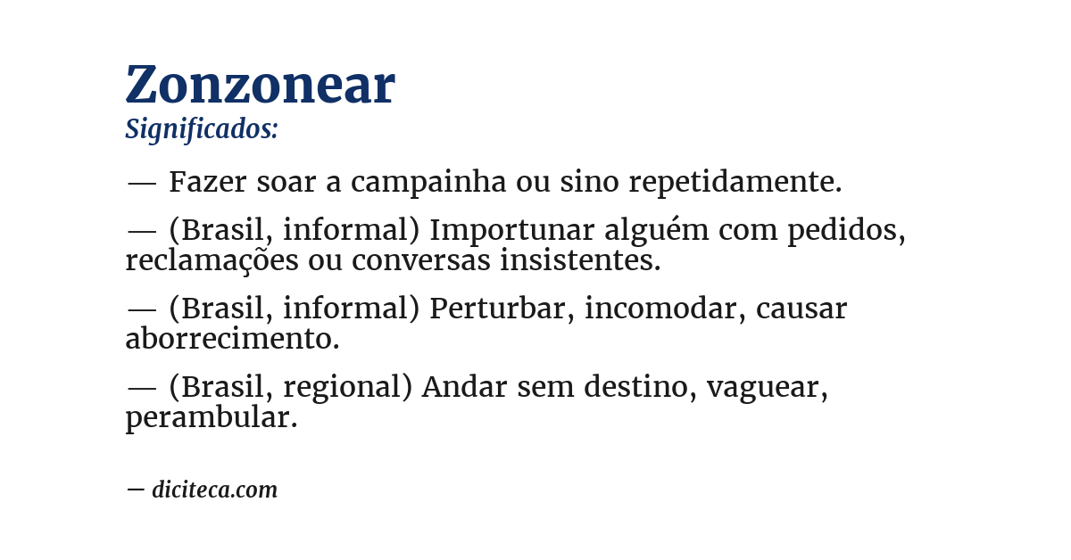 Significado de zonzonear