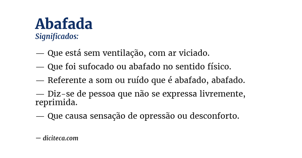 Significado de abafada