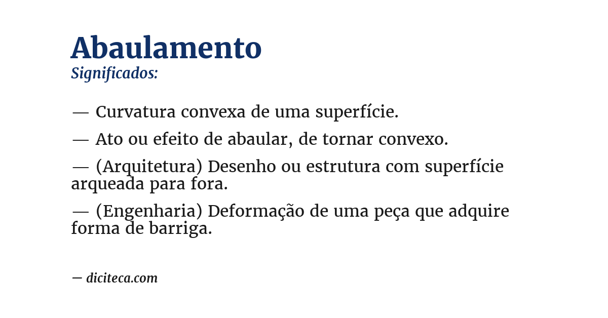 Significado de abaulamento