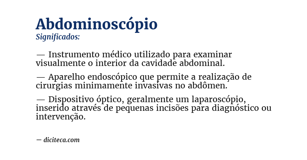 Significado de abdominoscópio