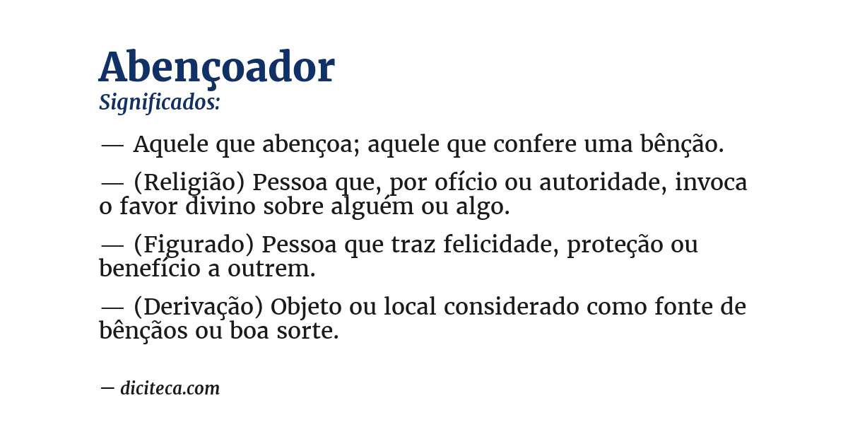Significado de abençoador