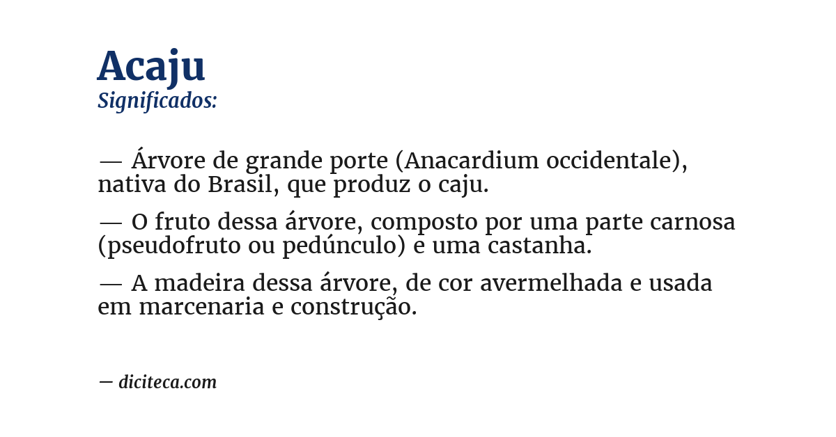 Significado de acaju