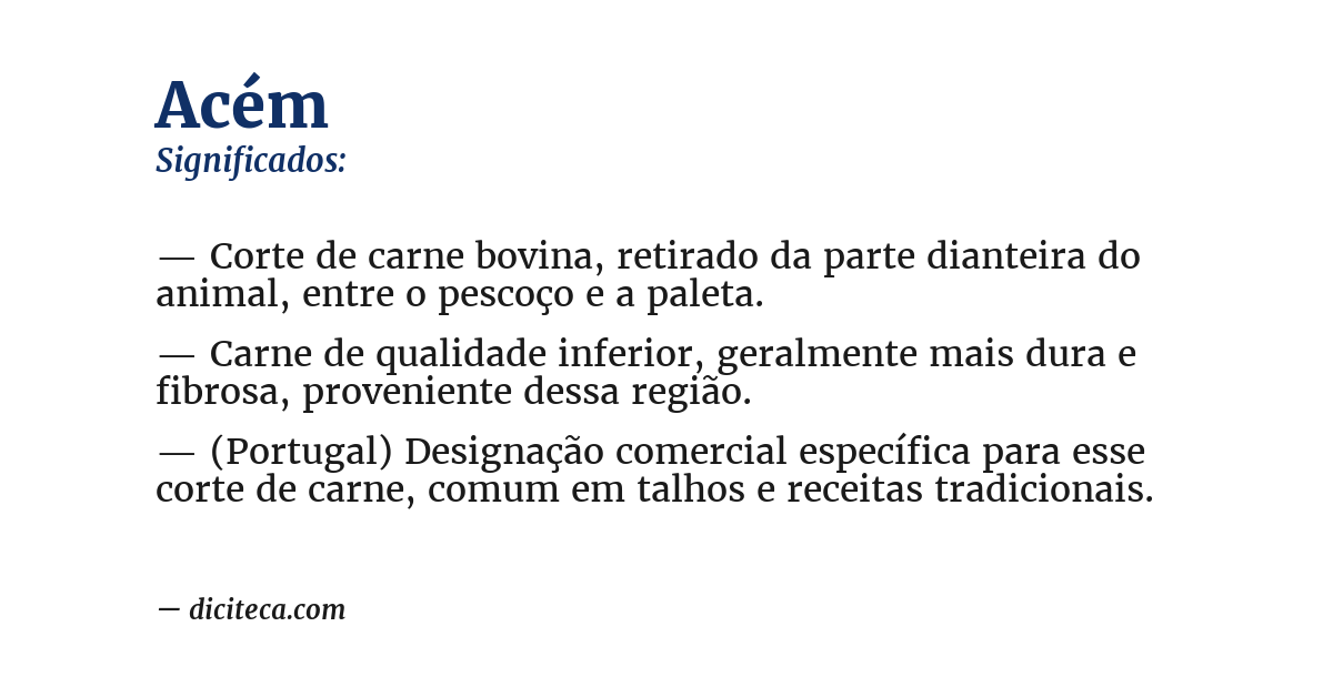 Significado de acém