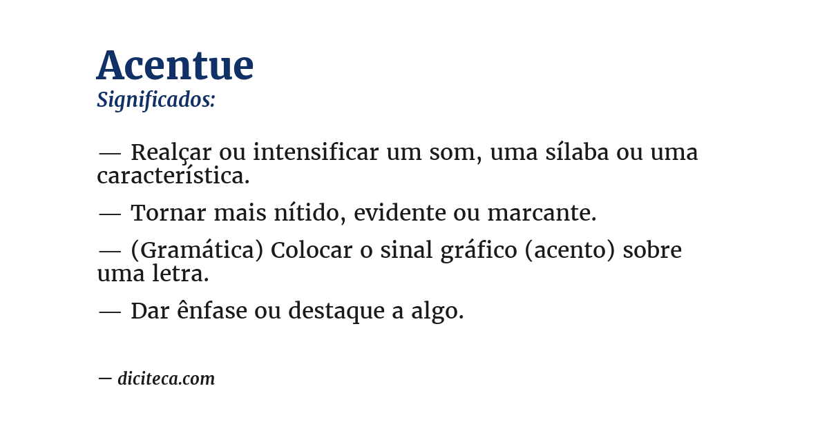 Significado de acentue