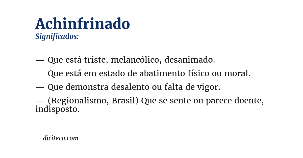 Significado de achinfrinado