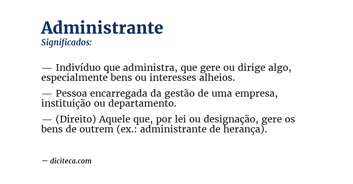Significado de administrante