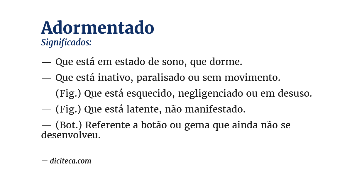 Significado de adormentado
