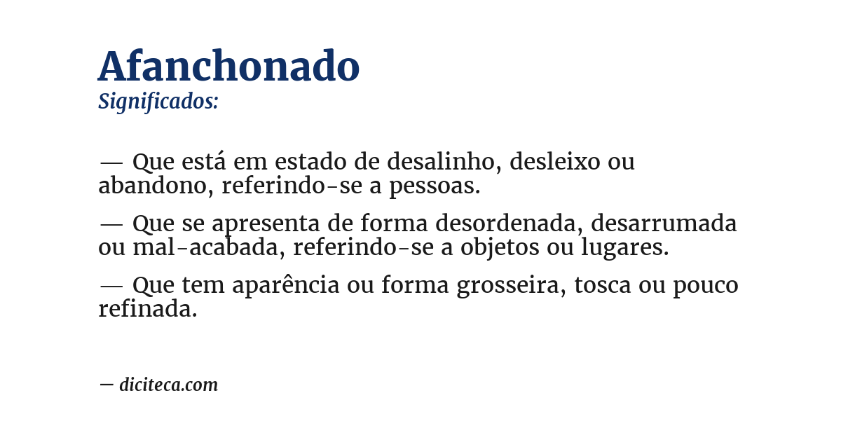 Significado de afanchonado