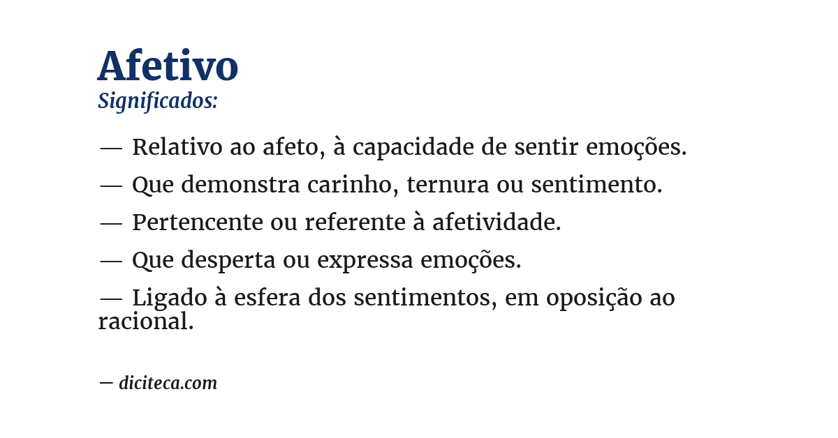 Significado de afetivo