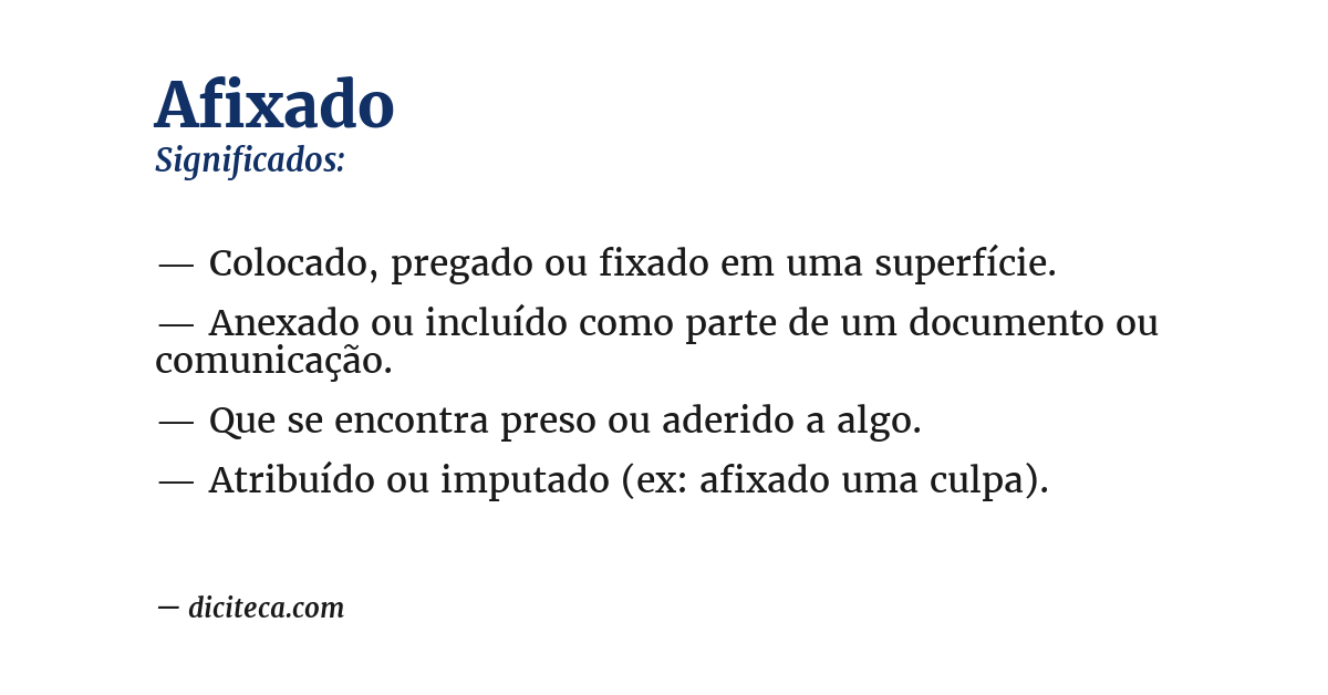 Significado de afixado