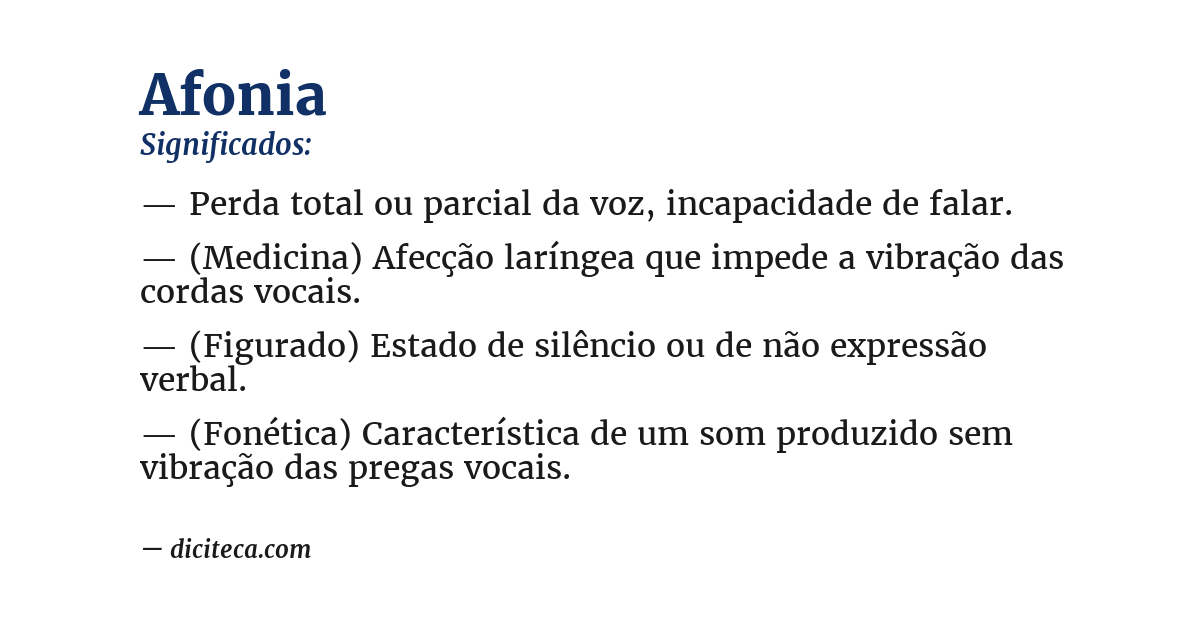 Significado de afonia