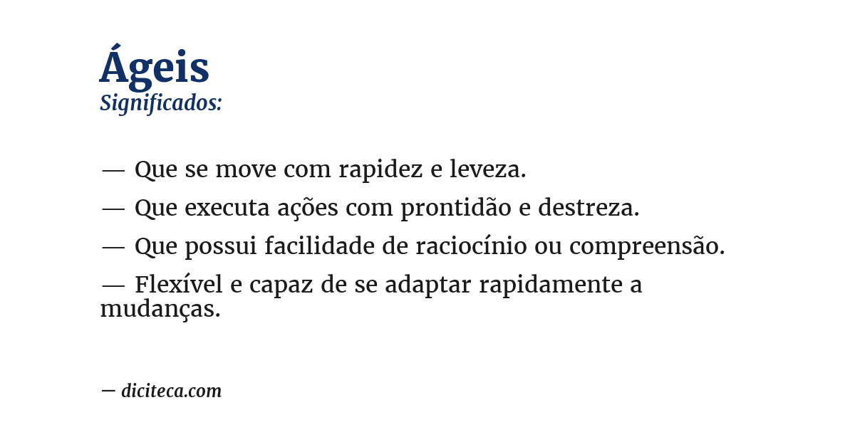 Significado de ágeis