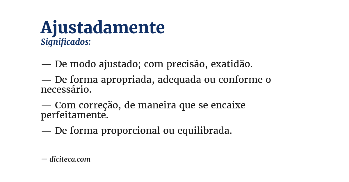 Significado de ajustadamente