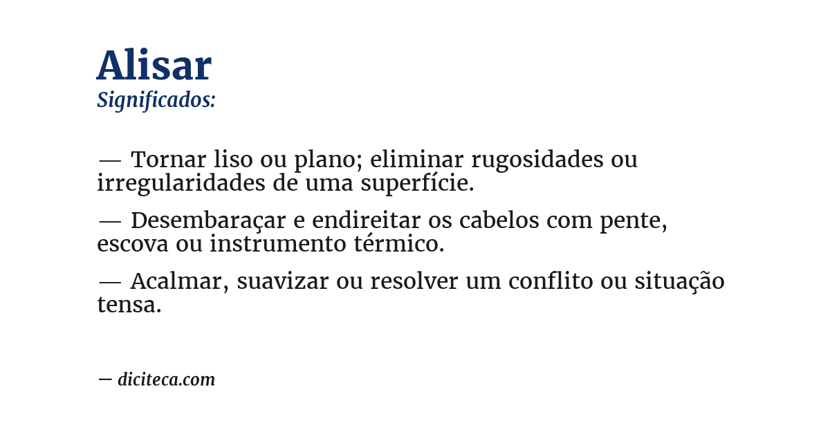 Significado de alisar