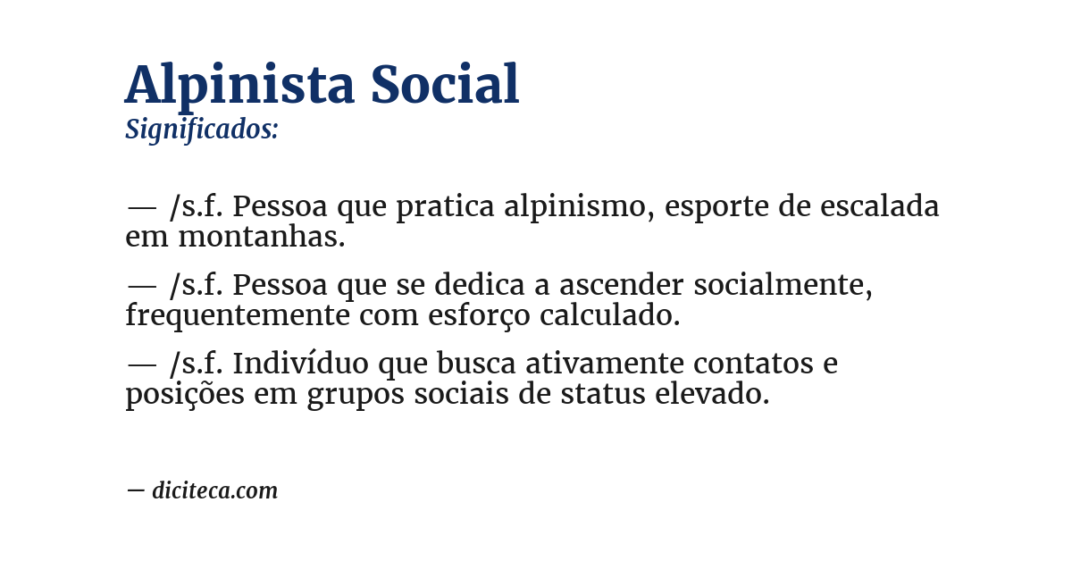 Significado de alpinista social