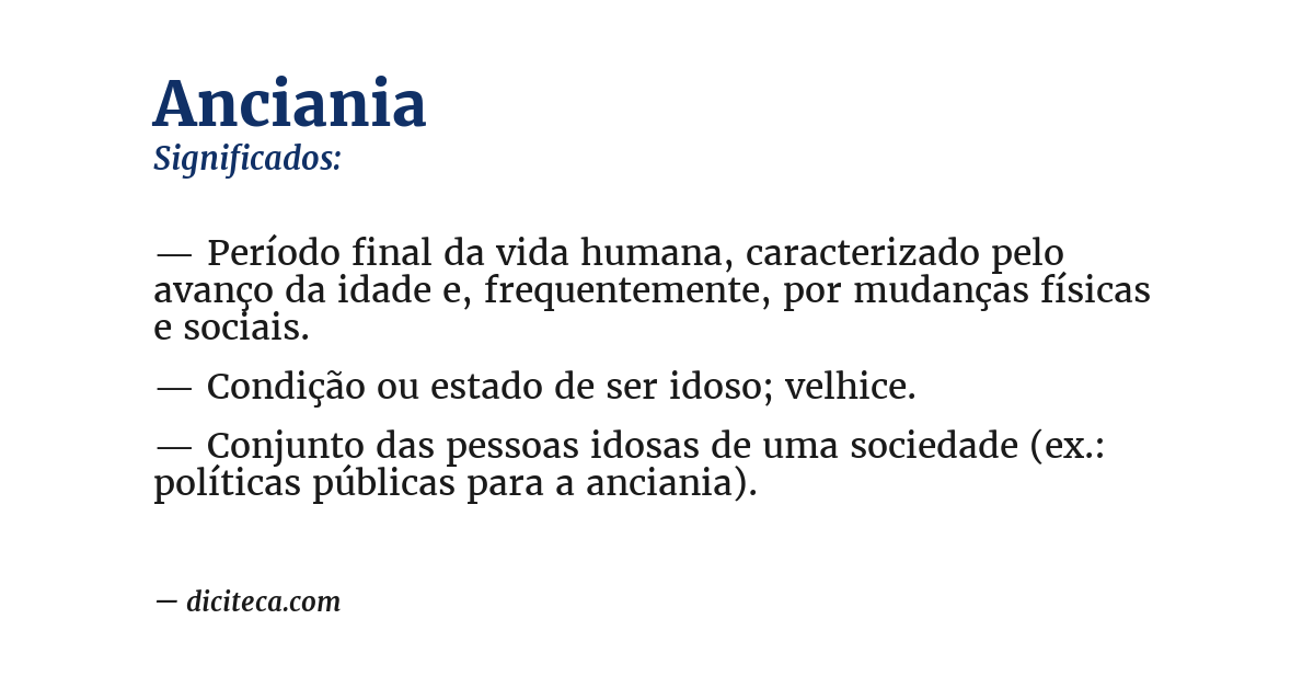 Significado de anciania