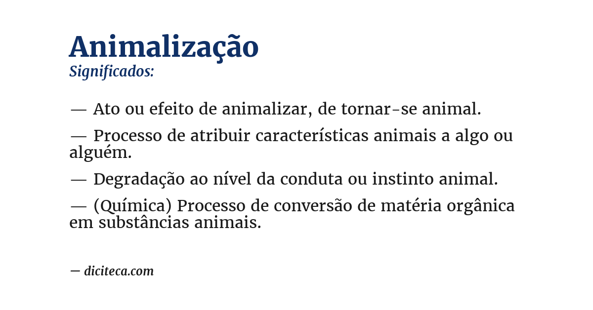 Significado de animalização