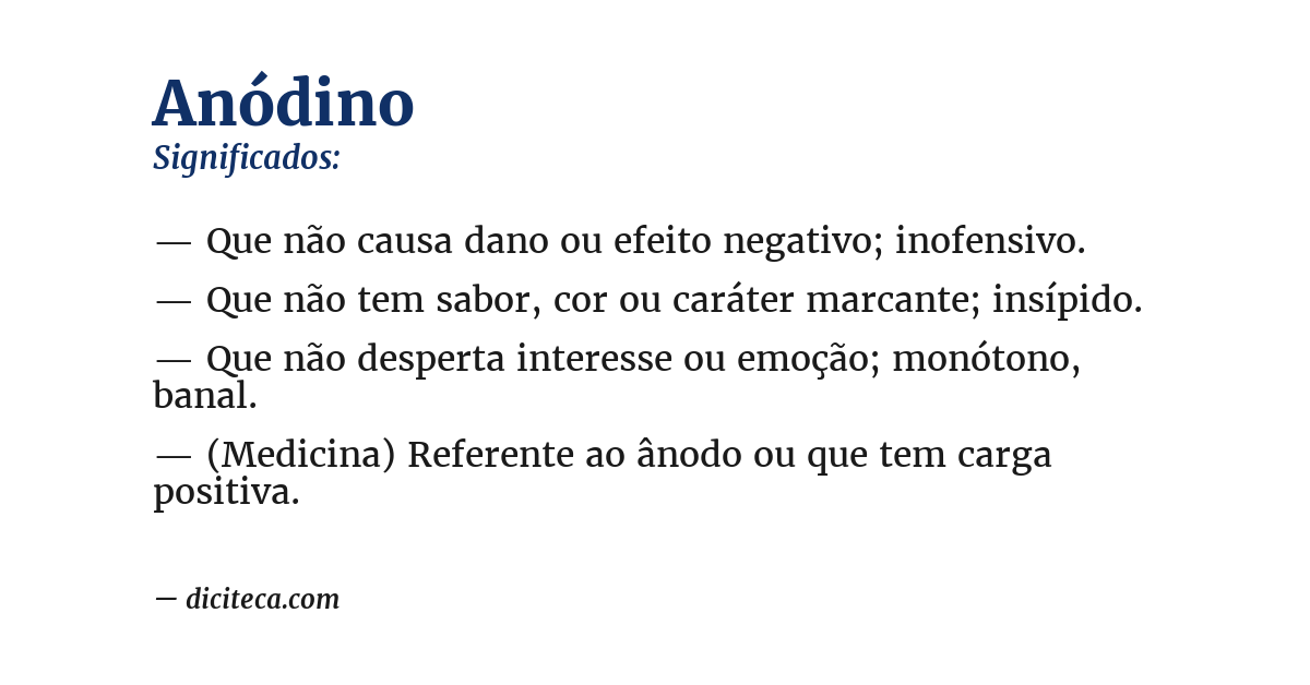 Significado de anódino