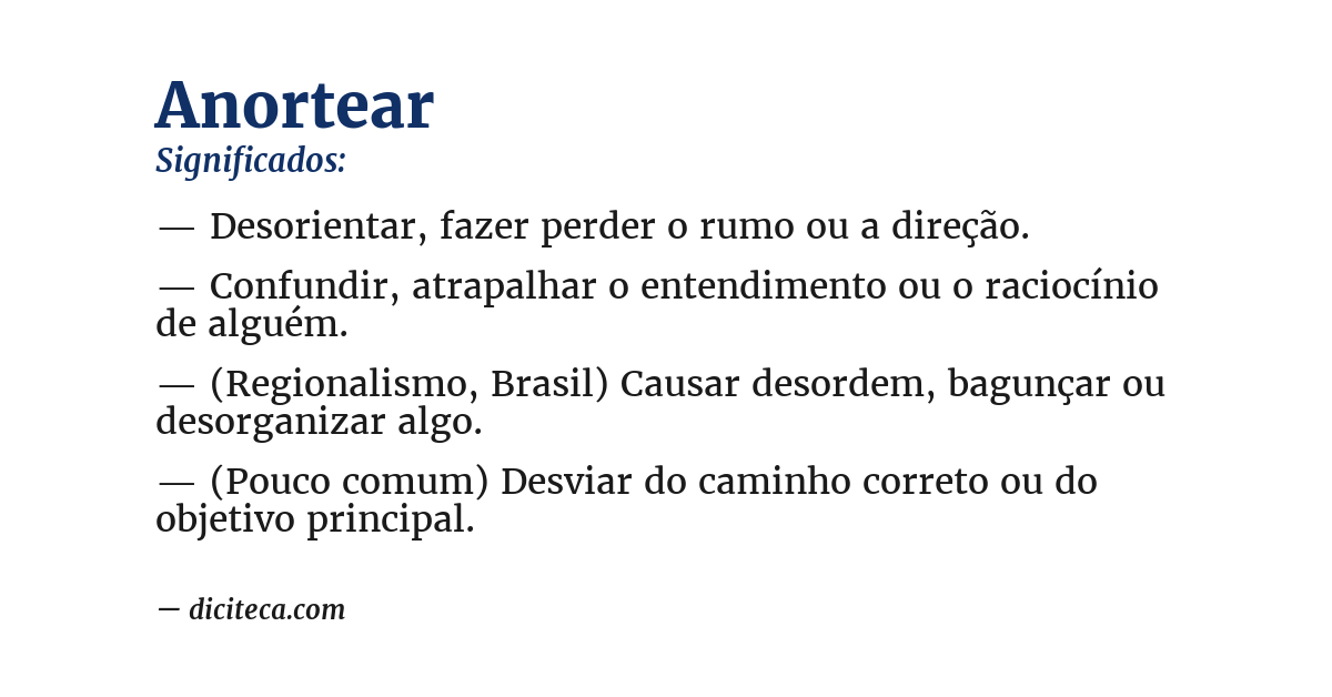 Significado de anortear