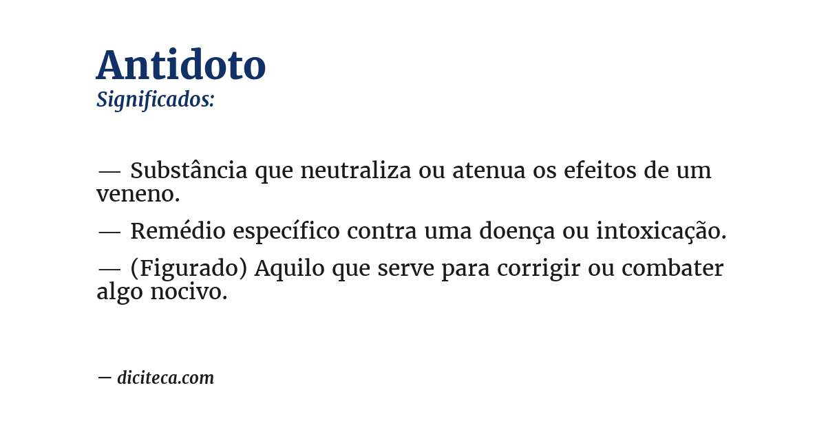 Significado de antidoto