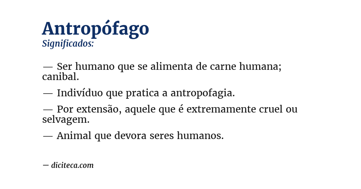 Significado de antropófago
