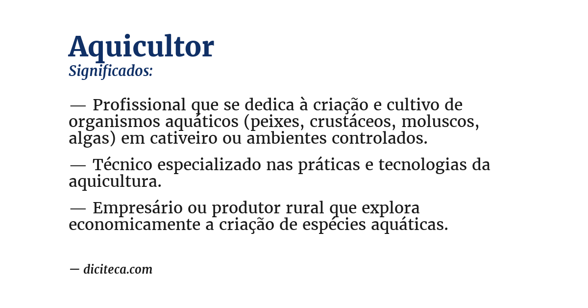 Significado de aquicultor
