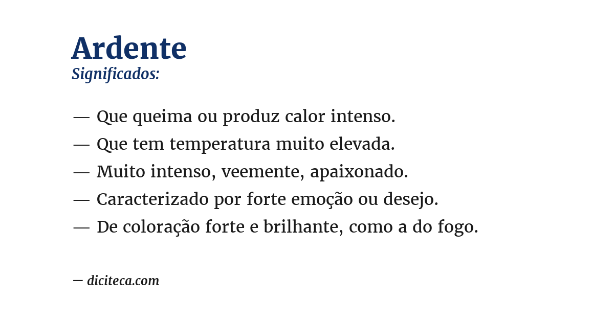 Significado de ardente