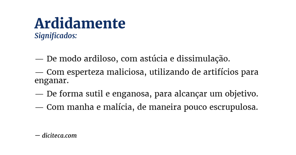 Significado de ardidamente