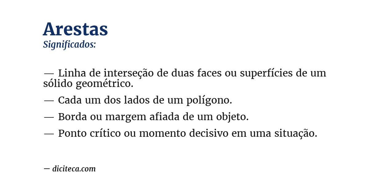 Significado de arestas