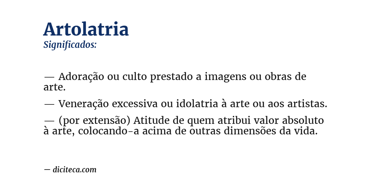 Significado de artolatria
