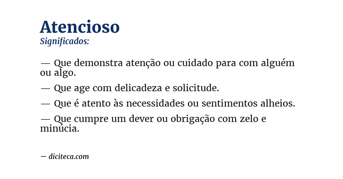 Significado de atencioso