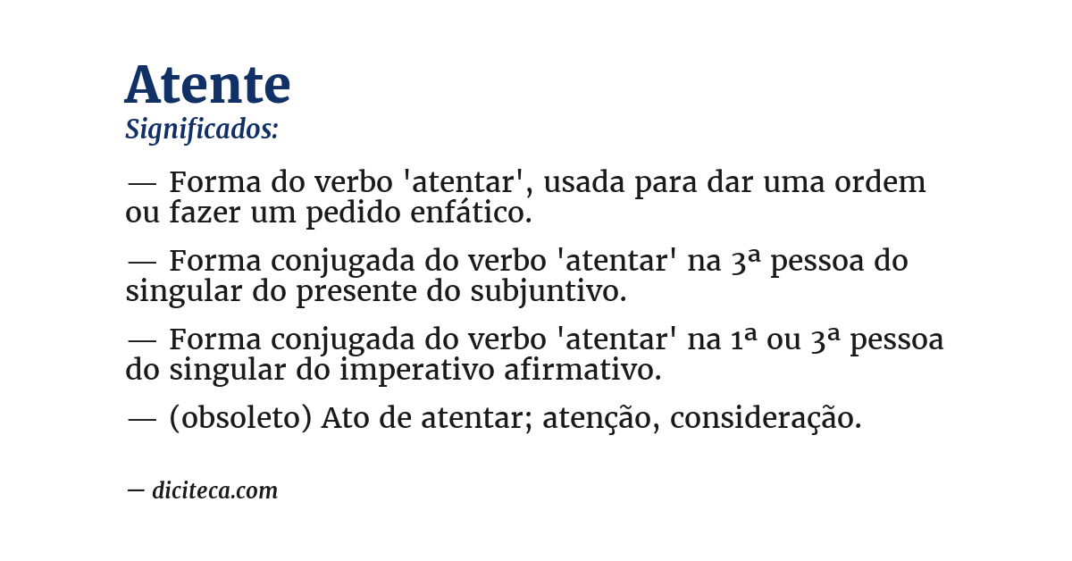 Significado de atente