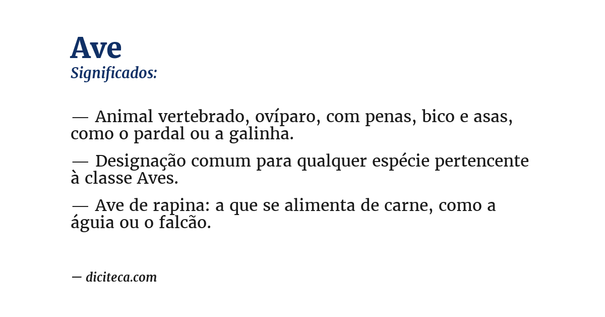 Significado de ave