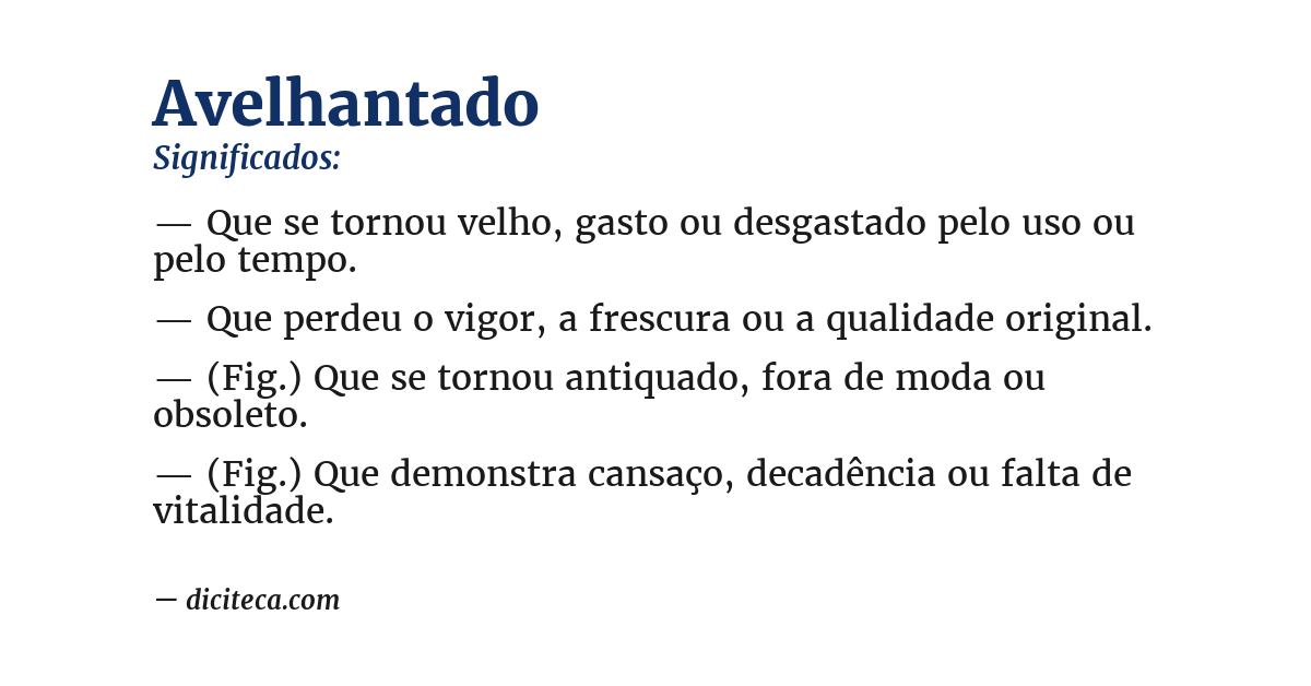 Significado de avelhantado