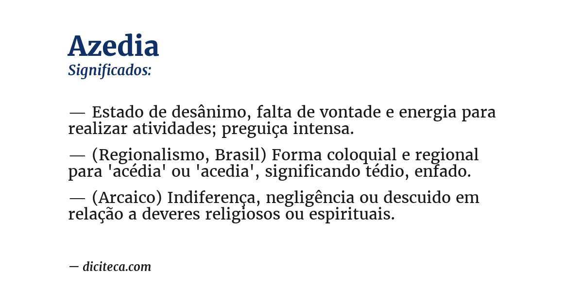 Significado de azedia