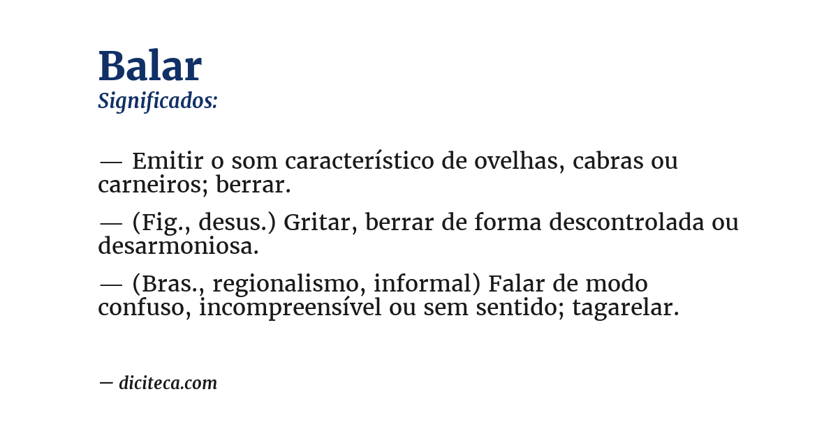 Significado de balar