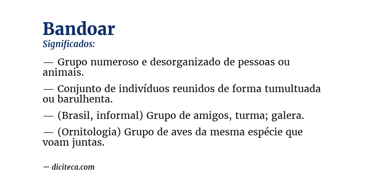 Significado de bandoar