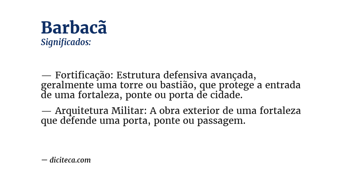 Significado de barbacã