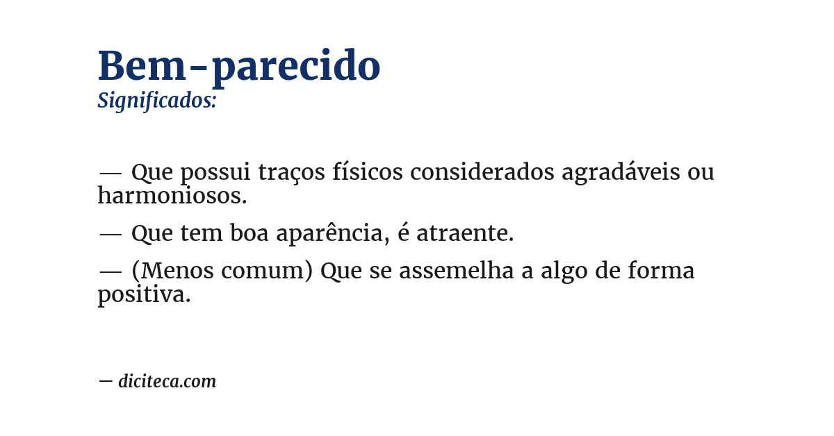 Significado de bem-parecido