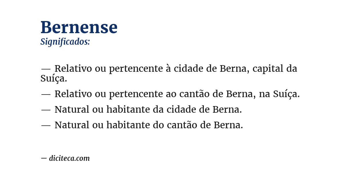 Significado de bernense