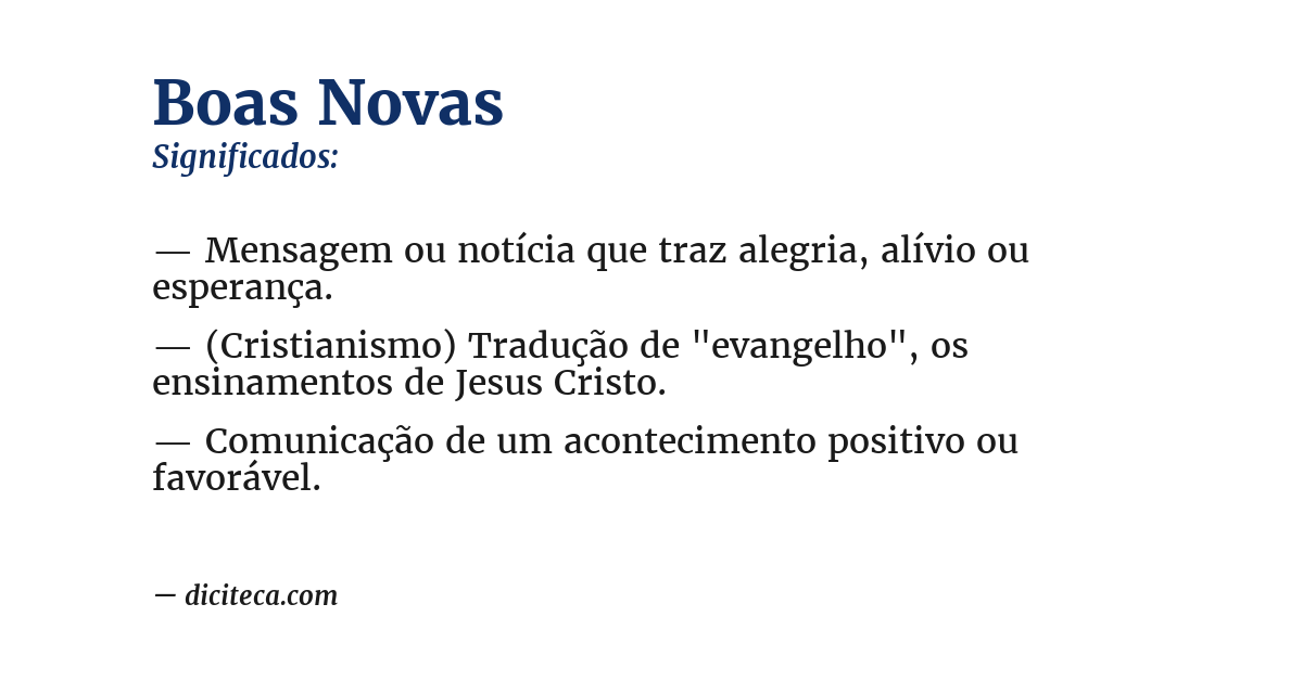 Significado de boas novas